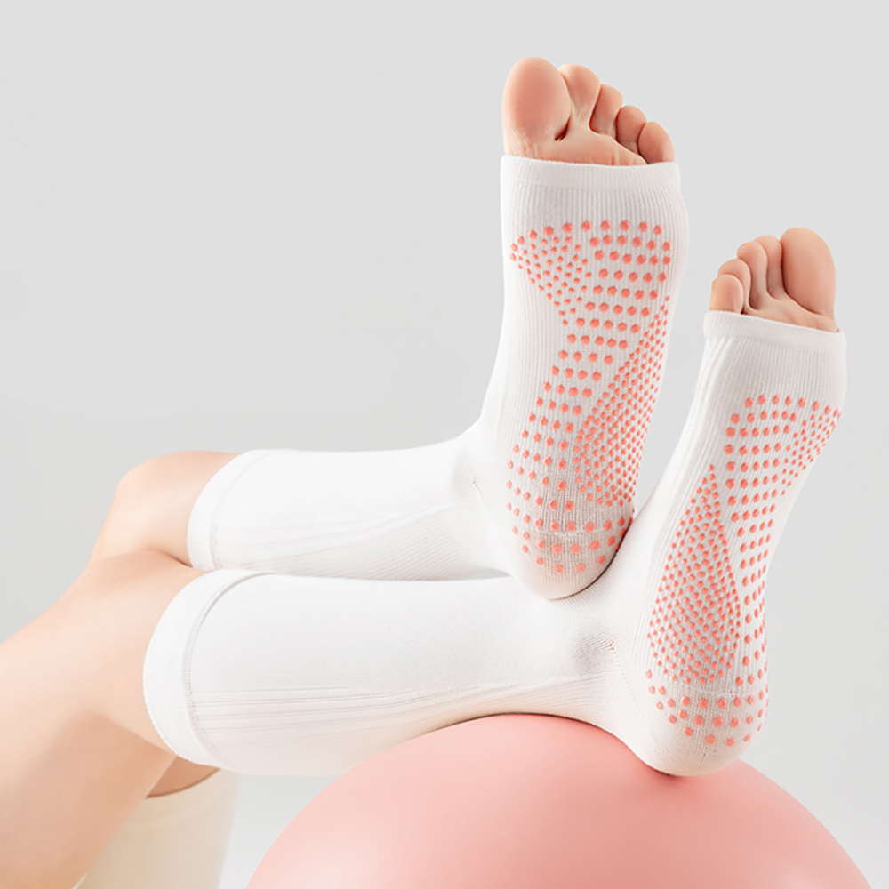Yoga Of Fitness - جوارب يوغا احترافية مفتوحة الأصابع للنساء،