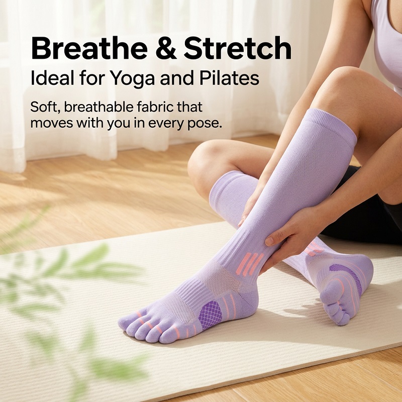 1/6 أزواج من الجوارب الطويلة ا - مراجعة Yoga Of Fitness وسعره