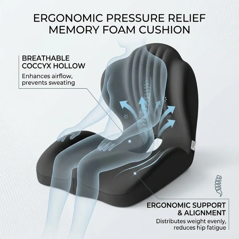 وسادة مقعد من الإسفنج الذكي لد - مراجعة Posture Corrector Back وسعره